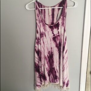 (Candy Rose) purple tie-dye tank dress